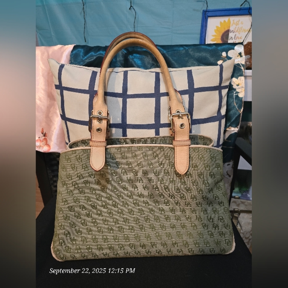 Dooney & Bourke Olive and Tan Satchel